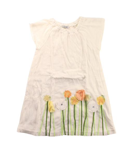 A White Short Sleeve Dresses from Mayoral in size 6T for girl. (Front View)