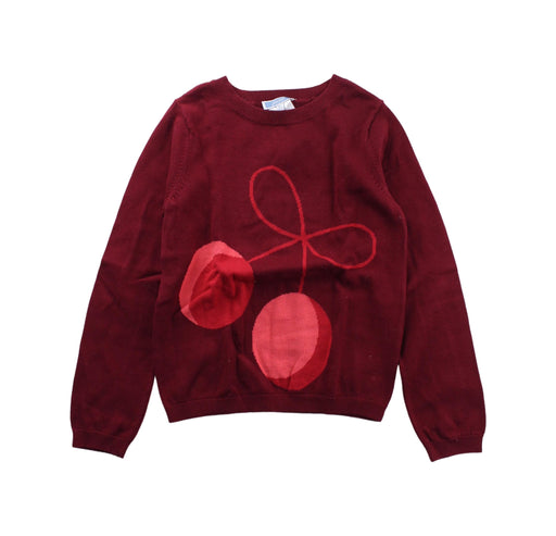 A Red Knit Sweaters from Jacadi in size 8Y for girl. (Front View)