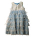 A Blue Sleeveless Dresses from Monsoon in size 2T for girl. (Front View)