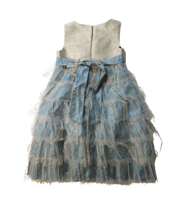 A Blue Sleeveless Dresses from Monsoon in size 2T for girl. (Back View)