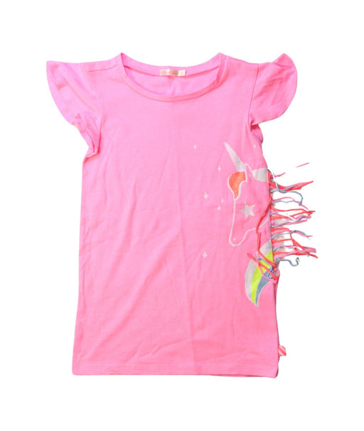 A Pink Short Sleeve Tops from Billieblush in size 4T for girl. (Front View)