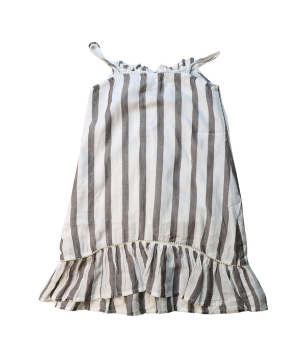 A White Sleeveless Dresses from Excuse My French in size 4T for girl. (Back View)