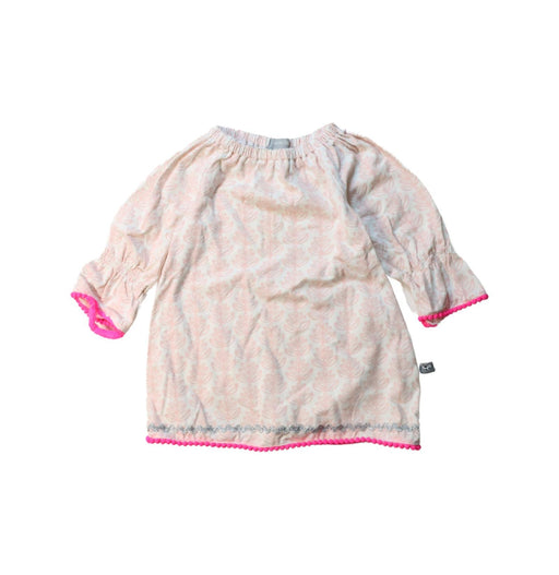 A Pink Long Sleeve Dresses from and the little dog laughed in size 12-18M for girl. (Front View)