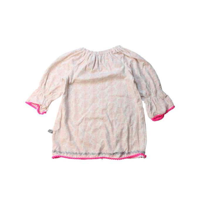 A Pink Long Sleeve Dresses from and the little dog laughed in size 12-18M for girl. (Back View)