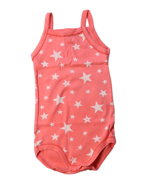 A Orange Sleeveless Bodysuits from Petit Bateau in size 12-18M for girl. (Front View)