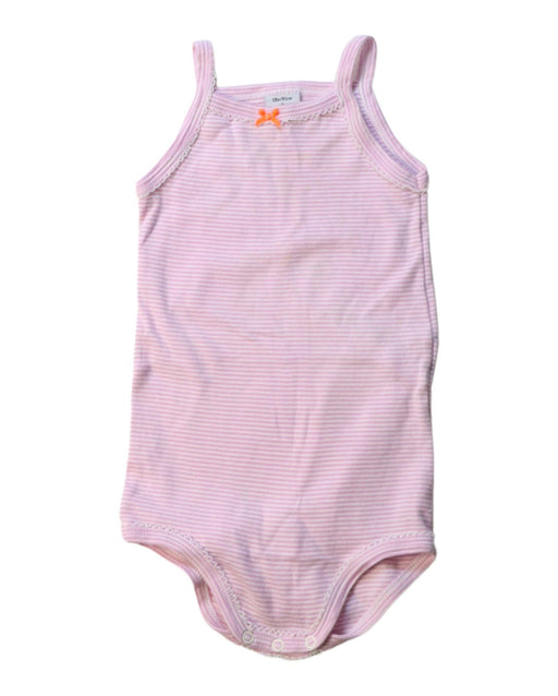 A Pink Sleeveless Bodysuits from Petit Bateau in size 12-18M for girl. (Front View)