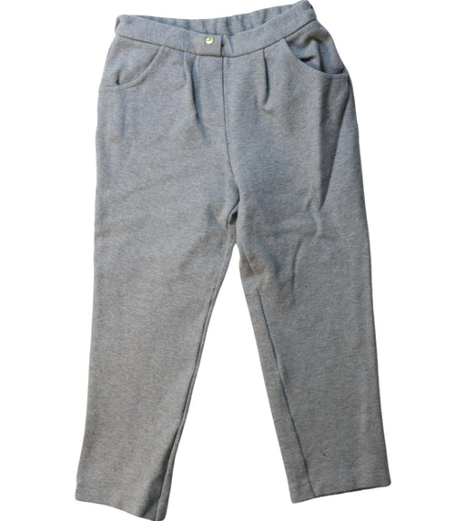 A Grey Casual Pants from Petit Bateau in size 6T for girl. (Front View)