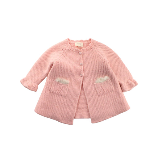 A Pink Cardigans from Nanos in size 6-12M for girl. (Front View)
