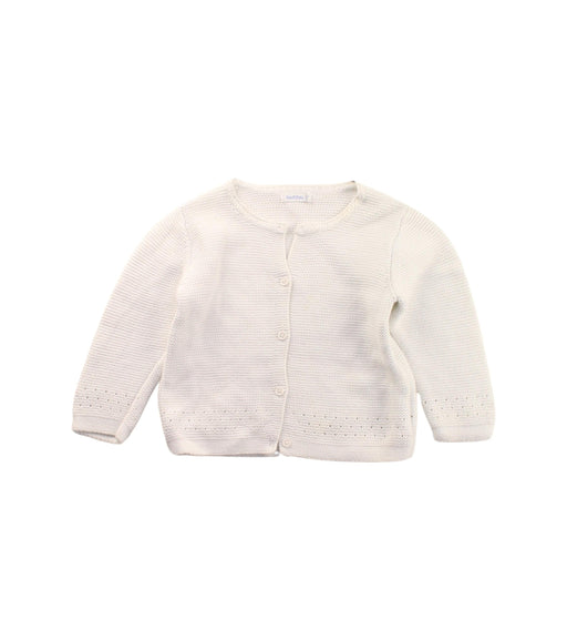A White Cardigans from Bout'Chou in size 12-18M for girl. (Front View)