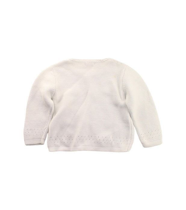 A White Cardigans from Bout'Chou in size 12-18M for girl. (Back View)