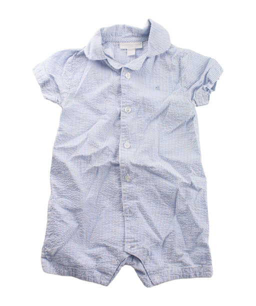 A Blue Short Sleeve Rompers from The Little White Company in size 6-12M for boy. (Front View)