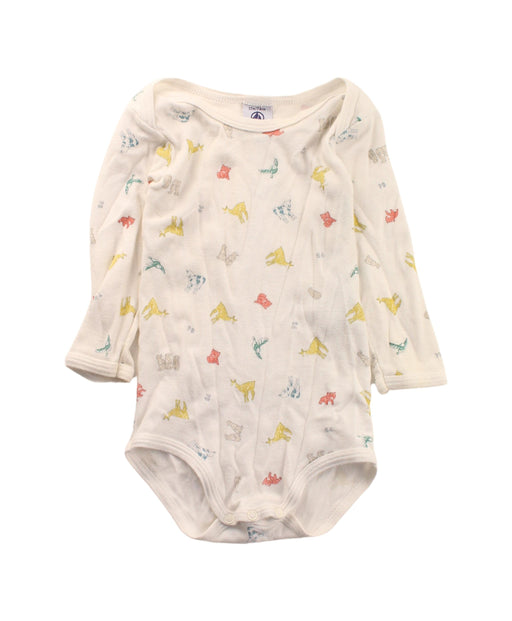 A White Long Sleeve Bodysuits from Petit Bateau in size 6-12M for neutral. (Front View)