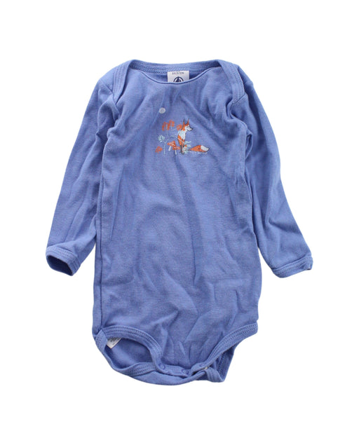 A Purple Long Sleeve Bodysuits from Petit Bateau in size 3-6M for girl. (Front View)