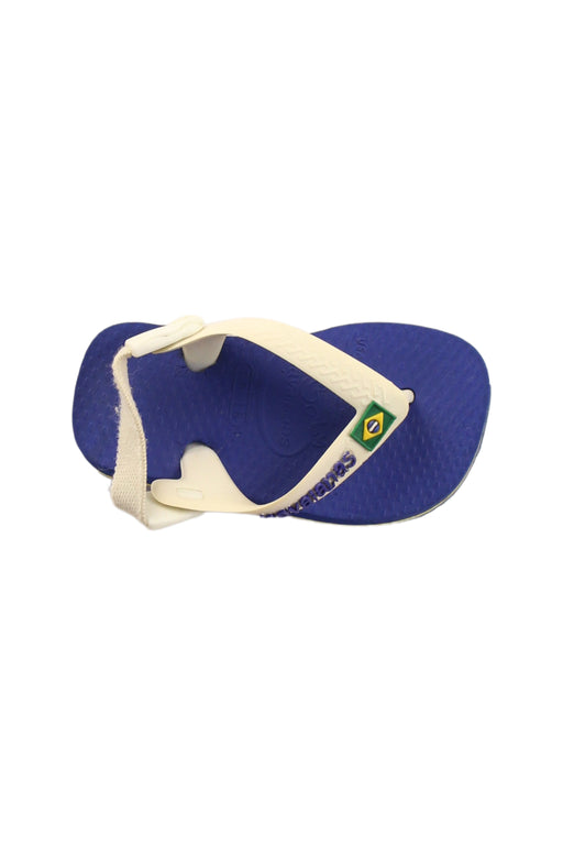 A Blue Flip Flops from Havaianas in size 12-18M for boy. (Front View)