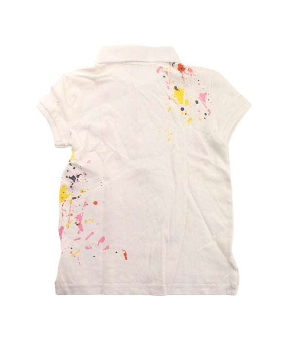 A White Short Sleeve Polos from Polo Ralph Lauren in size 6T for girl. (Back View)