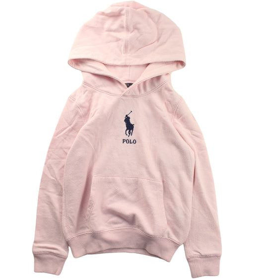 A Pink Hooded Sweatshirts from Polo Ralph Lauren in size 6T for girl. (Front View)