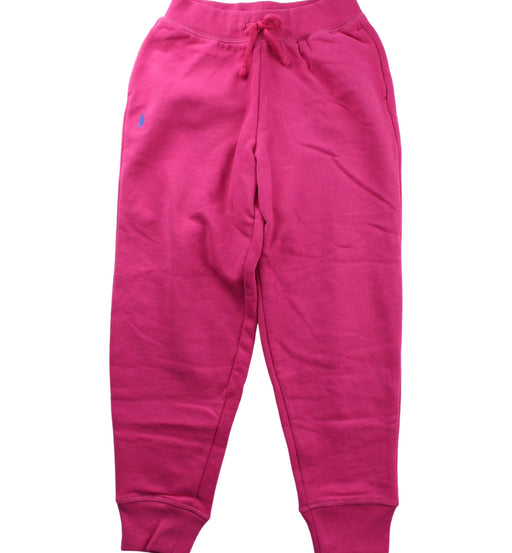 A Pink Sweatpants from Polo Ralph Lauren in size 7Y for girl. (Front View)