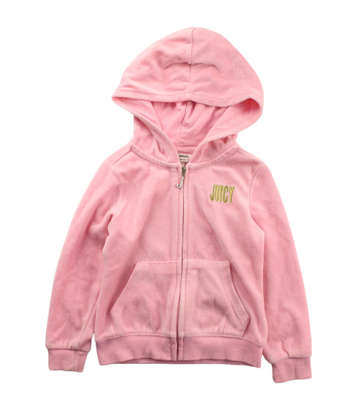 A Pink Zippered Sweatshirts from Juicy Couture in size 3T for girl. (Front View)