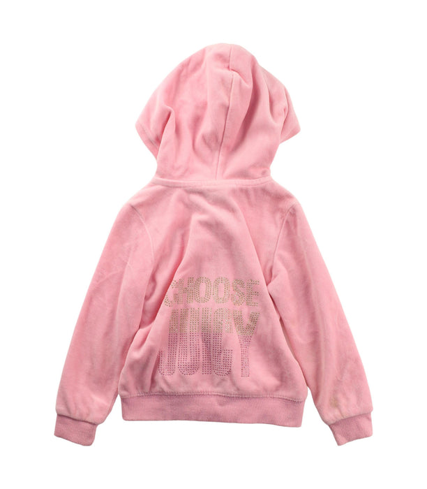 A Pink Zippered Sweatshirts from Juicy Couture in size 3T for girl. (Back View)
