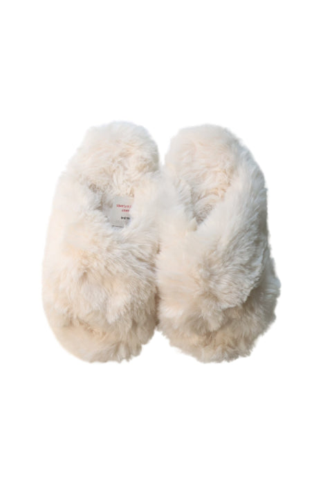 A White Slippers from The Little White Company in size 11Y for girl. (Back View)