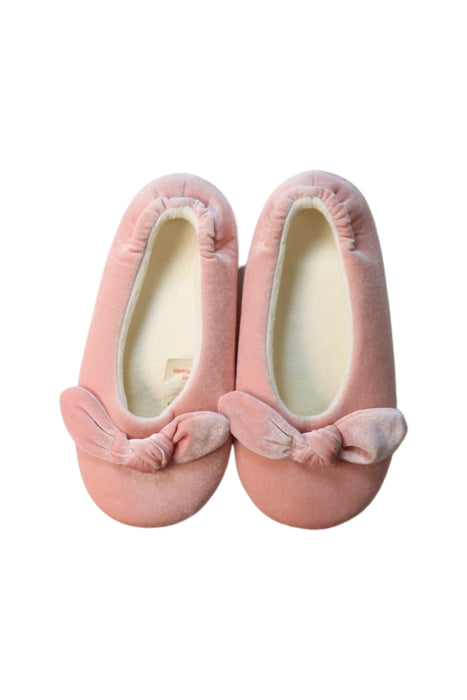 A Pink Slippers from The Little White Company in size 7Y for girl. (Back View)