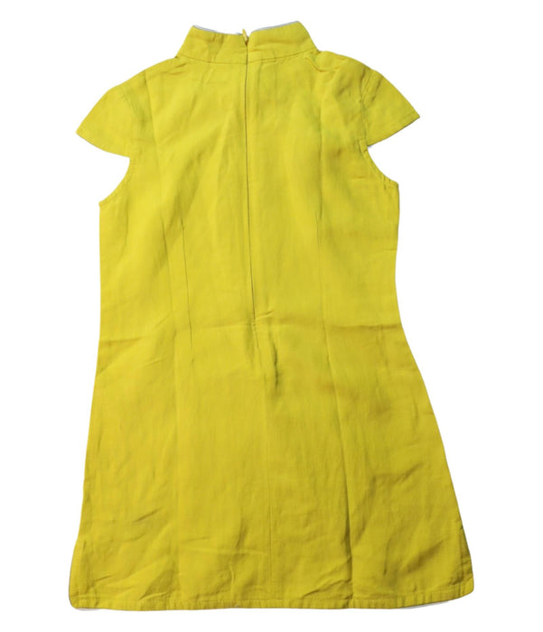 A Yellow Short Sleeve Dresses from Chouchou Chic in size 2T for girl. (Back View)