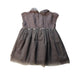 A Grey Short Sleeve Dresses from Château de Sable in size 12-18M for girl. (Back View)