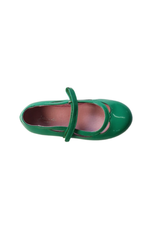 A Green Flats from Jacadi in size 4T for girl. (Front View)