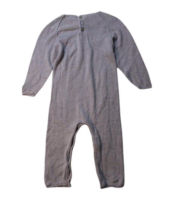 A Grey Long Sleeve Jumpsuits from Château de Sable in size 6-12M for neutral. (Back View)