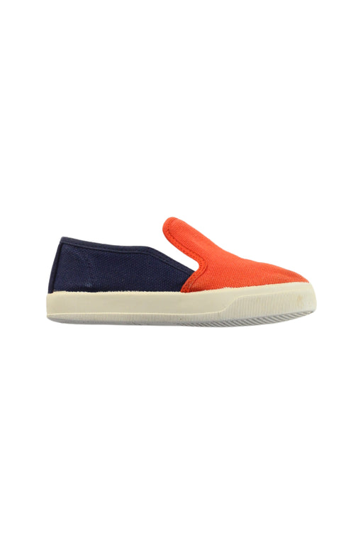 A Blue Slip Ons from Jacadi in size 3T for girl. (Front View)