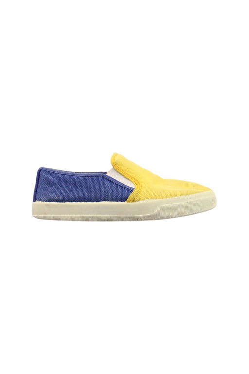 A Blue Slip Ons from Jacadi in size 5T for girl. (Front View)