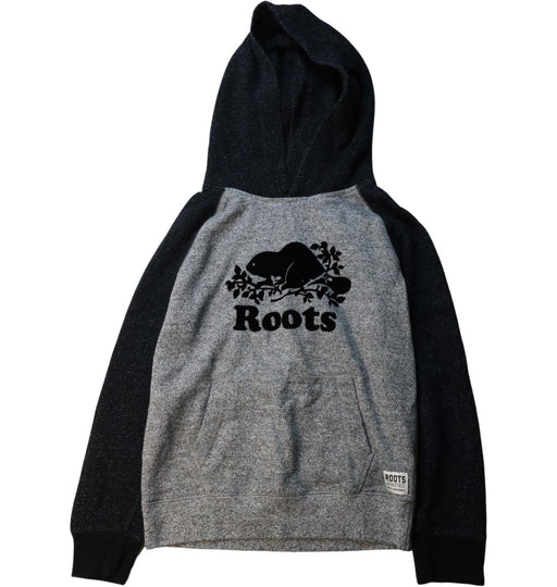 A Black Hooded Sweatshirts from Roots in size 9Y for boy. (Front View)