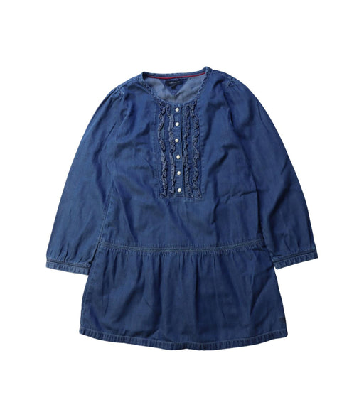 A Blue Long Sleeve Dresses from Tommy Hilfiger in size 7Y for girl. (Front View)