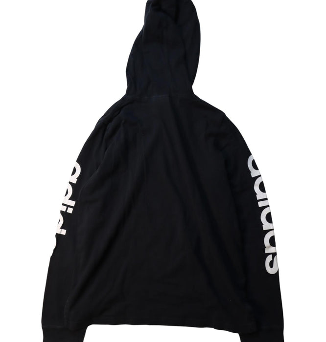 A Black Hooded Sweatshirts from Adidas in size 8Y for boy. (Back View)