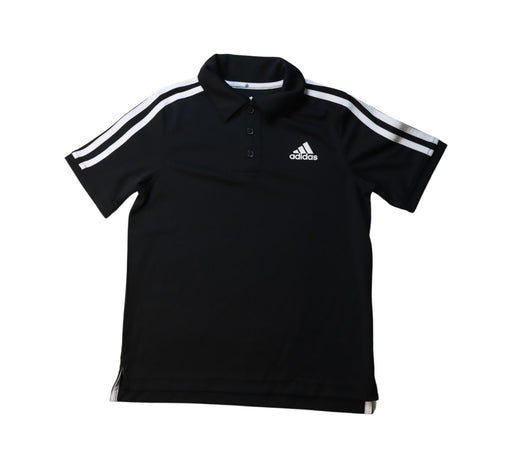 A Black Short Sleeve Polos from Adidas in size 8Y for girl. (Front View)