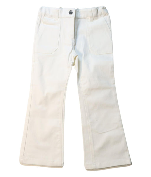 A White Casual Pants from Jacadi in size 4T for girl. (Front View)