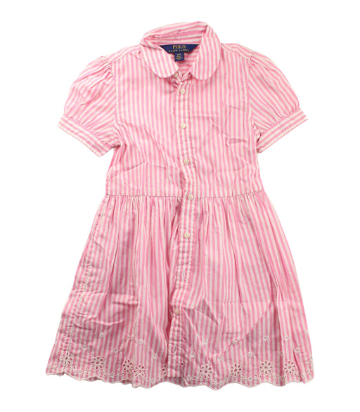 A Pink Short Sleeve Dresses from Polo Ralph Lauren in size 4T for girl. (Front View)