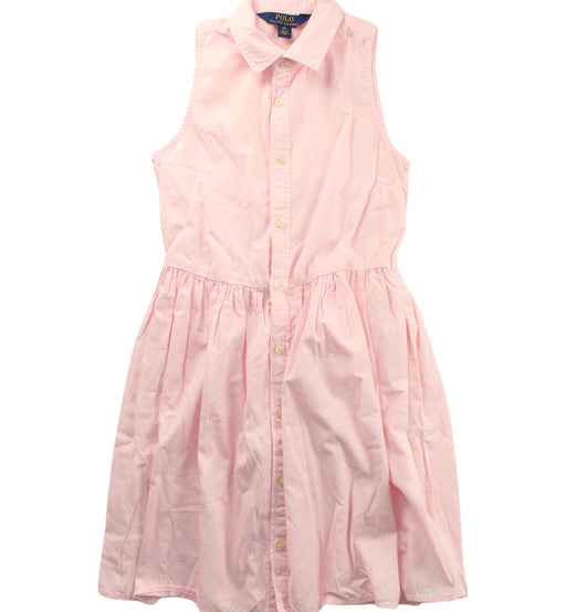 A Pink Sleeveless Dresses from Polo Ralph Lauren in size 6T for girl. (Front View)