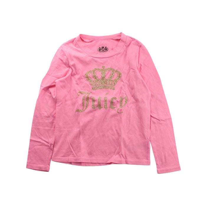 A Pink Long Sleeve T Shirts from Juicy Couture in size 4T for girl. (Front View)