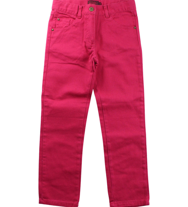A Pink Casual Pants from La Compagnie des Petits in size 6T for girl. (Front View)