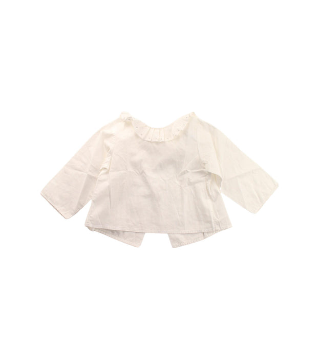 A White Long Sleeve Tops from Jacadi in size 6-12M for girl. (Front View)