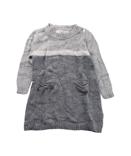 A Grey Sweater Dresses from Chickeeduck in size 18-24M for girl. (Front View)