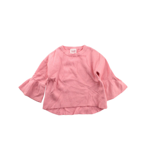 A Pink Long Sleeve Tops from Seed in size 2T for girl. (Front View)
