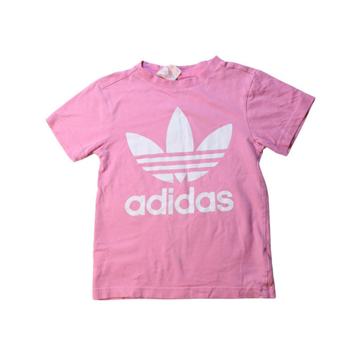 A White Short Sleeve T Shirts from Adidas in size 6T for girl. (Front View)