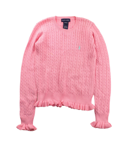 A Pink Knit Sweaters from Ralph Lauren in size 8Y for girl. (Front View)