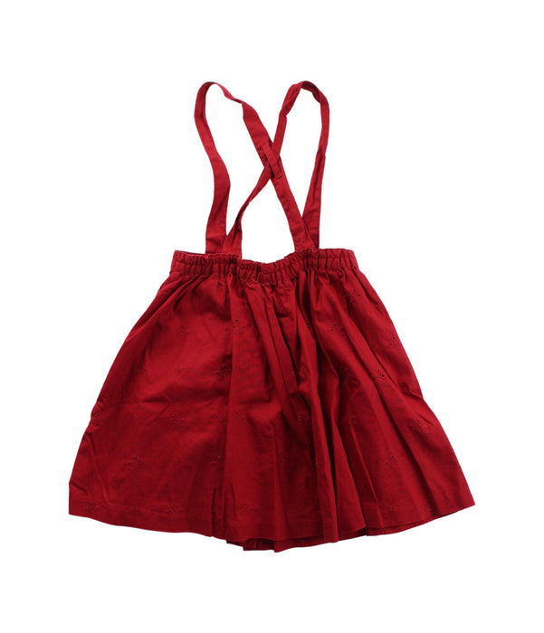 A Red Overall Dresses from Jacadi in size 4T for girl. (Back View)