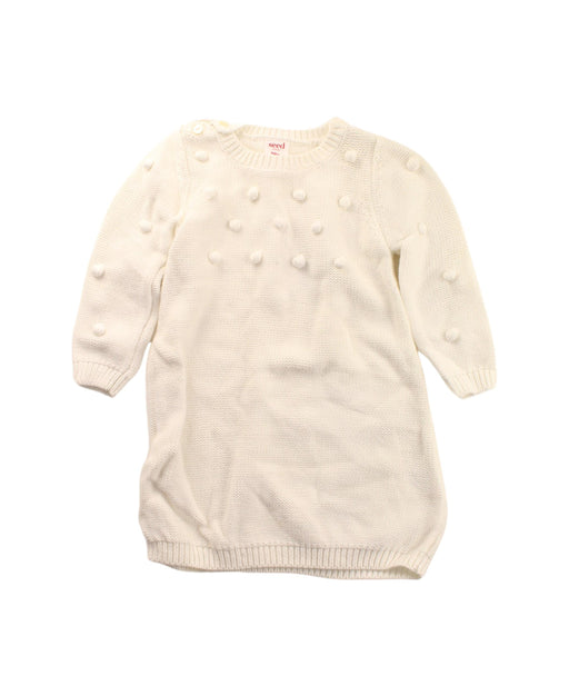 A White Sweater Dresses from Seed in size 18-24M for girl. (Front View)