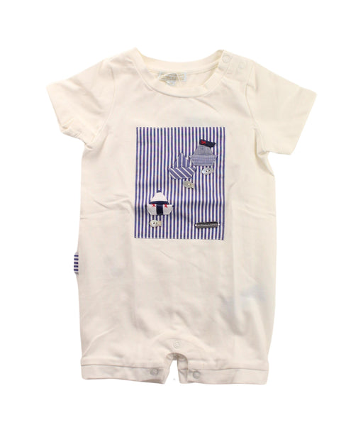 A White Short Sleeve Rompers from Nicholas & Bears in size 6-12M for boy. (Front View)