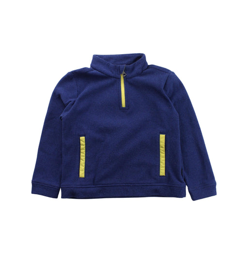 A Blue Zippered Sweatshirts from Aigle in size 6T for boy. (Front View)