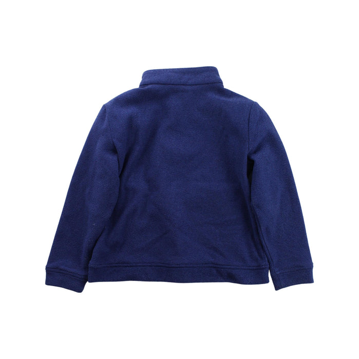 A Blue Zippered Sweatshirts from Aigle in size 6T for boy. (Back View)